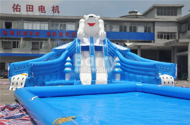 Ngoài trời Gấu Giant Inflatable Công viên nước Với EN14960 0.55mm PVC Tarpaulin Chất liệu