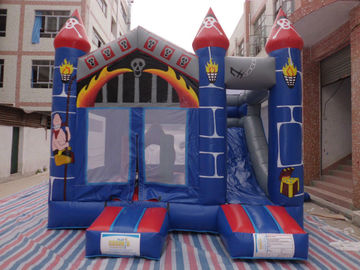 0.55mm PVC Castle Bounce House / Nhà Jumpy Với Slide Chứng nhận CE
