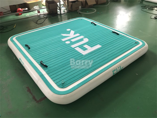 Logo có sẵn Blow Up Inflatable Pontoon Boat For Fishing Bơi nền tảng cho sông