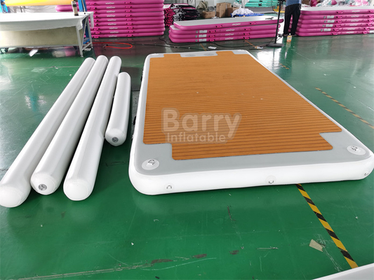Drop Stitch PVC kiểu gỗ Bơi bơm cho thuyền Với tàu bơi bến tàu