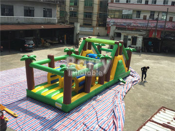 Ngoài trời và trong nhà Blow Up Obstacle Course Đối với người lớn, Jungle Theme Kids Khóa học trở ngại