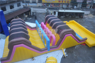 Tùy chỉnh giải trí tuyệt vời người lớn inflatable chướng ngại vật khóa học với hồ bơi