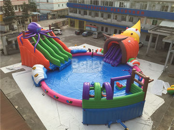Công viên nước Inflatable ngoài trời khổng lồ, trẻ em tùy chỉnh bạch tuộc trượt nước