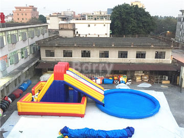 Khu vui chơi giải trí Inflatable Sân sau Công viên nước, Trượt bơm hơi với hồ bơi