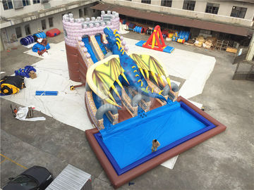 Công nghiệp Thương Mại Cấp Dragon Big Inflatable Nước Slides 15 * 11 * 8 m Tùy Chỉnh