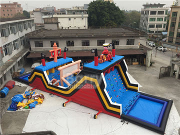 Great Race Pirate Ship Inflatable ngoài trời Obsatcle Course cho người lớn / trẻ em
