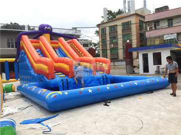 Công viên nước lớn Octopus Inflatable, Hồ bơi bơm hơi trượt trên công viên đất