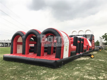 Red Great chướng ngại vật thương mại Bounce House, bơm hơi vượt chướng ngại vật cực lớn