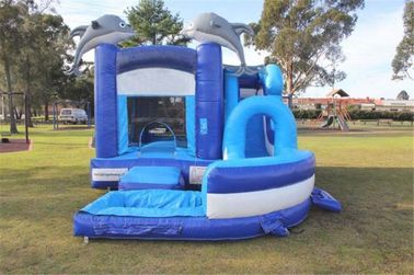 Thương mại Trẻ em Bơm hơi Nước ướt Combo khô Lâu đài Bouncer Với Hồ bơi Với In Logo