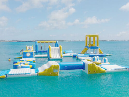 In logo Thể thao Aqua Công viên nước nổi bơm hơi Bạt PVC