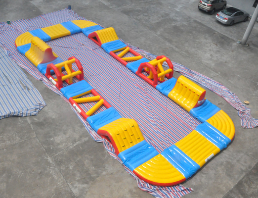 20x18meter Công viên nước bơm hơi nổi Công viên nước bơm hơi Các khóa học vượt chướng ngại vật
