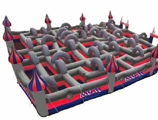 Thiết bị sân chơi ngoài trời bơm hơi không thấm nước Bounce House Maze