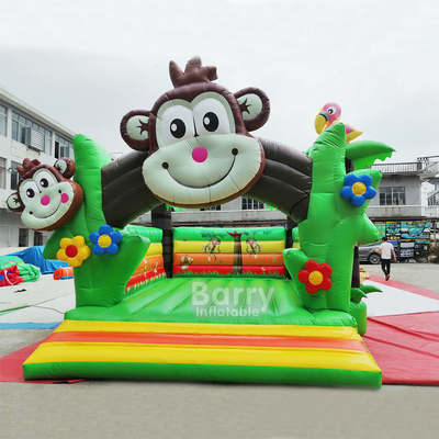 Màu xanh lá cây 5mx5m Inflatable Bouncer Double Tripple Stitch