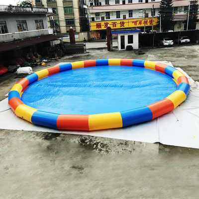 In logo hồ bơi nước di động Plato có đường kính 10m tròn