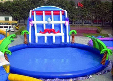Palm Tree Bể Bơi Bơm Hơi Với Slide, Inflatable Trên Mặt Đất Hồ Bơi