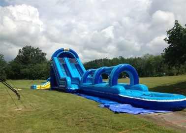 Thú vị 0.55mm PVC Tarpaulin Inflatable đôi trượt và trượt với hồ bơi