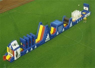 Blue Long Inflatable Khóa học trở ngại Combo cho ngoài trời Blow Up Games