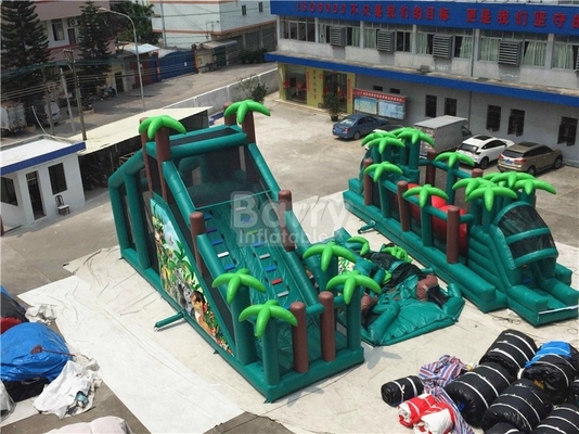 Khóa học chướng ngại vật có thể bơm hơi 0,55mm PVC Jungle với kích thước tùy chỉnh bóng