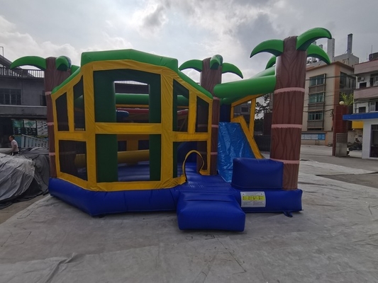 Combo trượt lâu đài bơm hơi Plato PVC đầy màu sắc