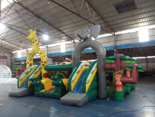 Công viên bạt lò xo bơm hơi 8x6m Thiết bị công viên vui chơi cho trẻ em