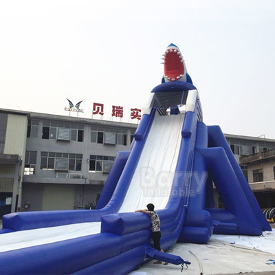 Bên ngoài Công viên Trượt nước Bơm hơi Shark Long Blow Up Hippo Slide