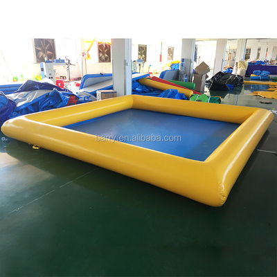 0.9mm PVC Tarpaulin Hồ bơi nước di động 4 * 4m màu vàng và xanh